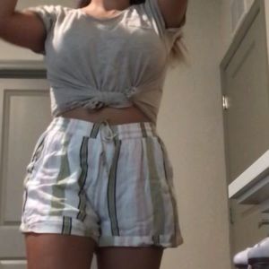 BOHO Beach Shorts - Lime Green and Pink accents